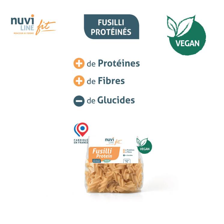 Spécialités protéinées Fusilli vegan - lot de 5 sachets de 30 g nuviline
