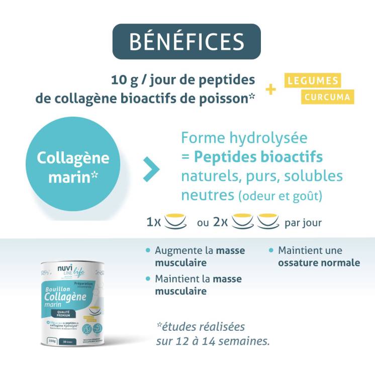 Bouillon minceur de collagène marin aux légumes et curcuma