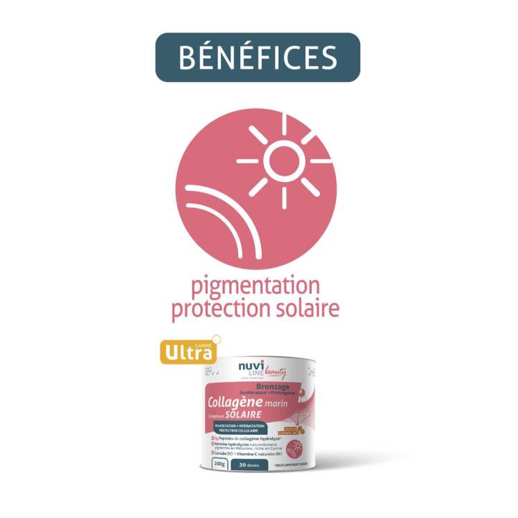 Collagène marin beauté bronzage-melaline, complexe solaire