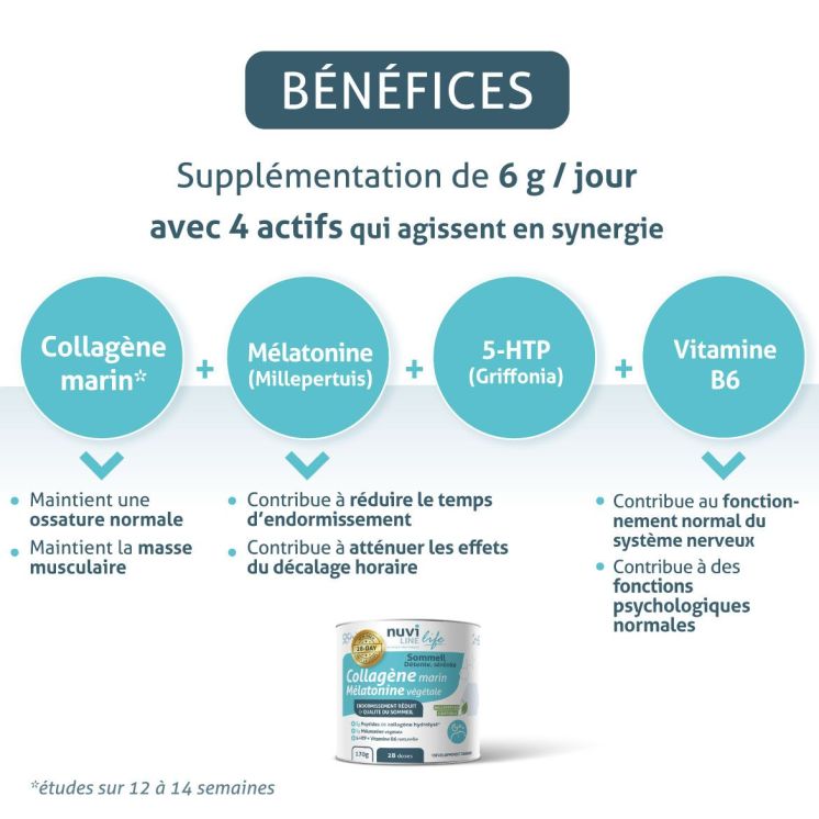 Collagène Marin Sommeil - Sérénité - Mélatonine et 5-HTP