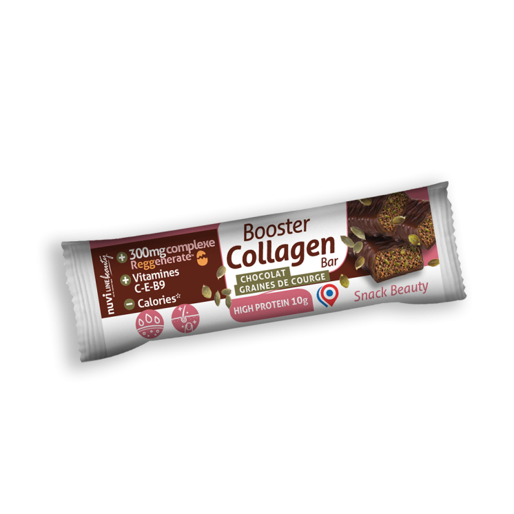 Barre snack beauté booster de collagène - Saveur chocolat-courge