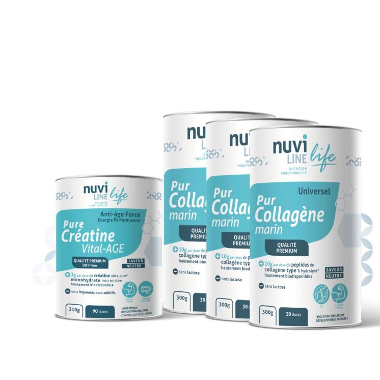 Pack 3 mois Vital-AGE+ I PURE Créatine & Pur Collagène marin