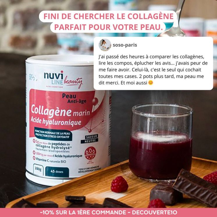 Collagène marin pour la peau avec acide hyaluronique et vitamine C