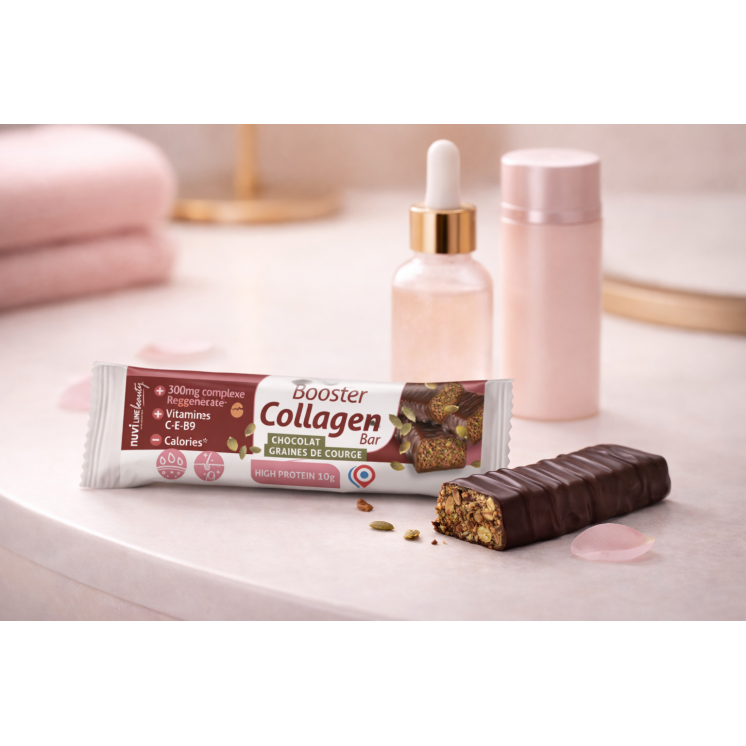 Barre snack beauté booster de collagène - Saveur chocolat-courge