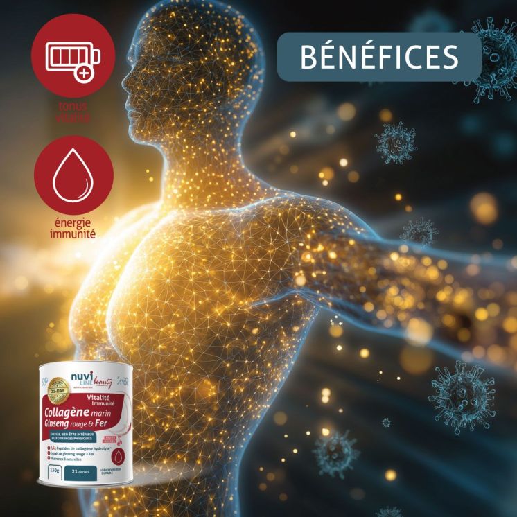 Collagène marin - Vitalité, avec ginseng rouge et fer