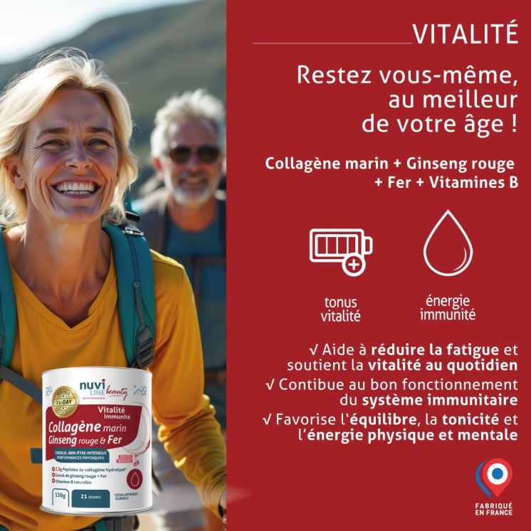 Collagène marin - Vitalité, avec ginseng rouge et fer