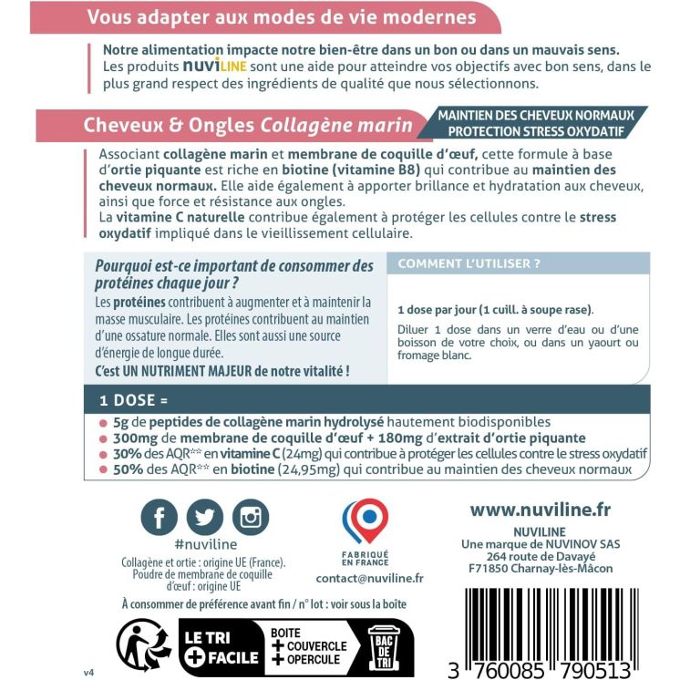 Collagène marin pour les cheveux et les ongles