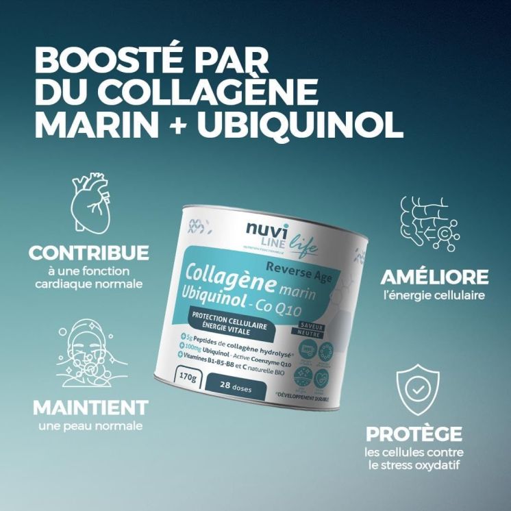 Collagène marin Energie vitale et antioxydant Coenzyme Q10 - Ubiquinol