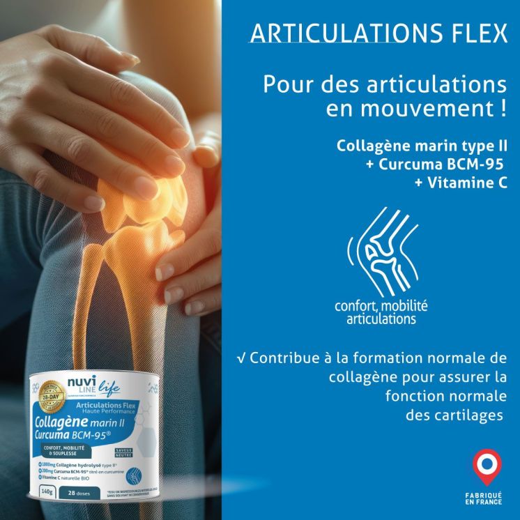 Collagène marin type II et curcuma - 140g - Articulations Flex