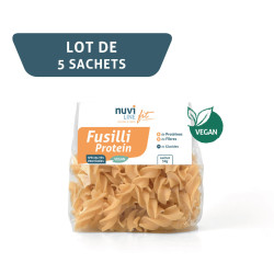 Fusilli protéinés vegan - lot de 5 sachets de 30 g