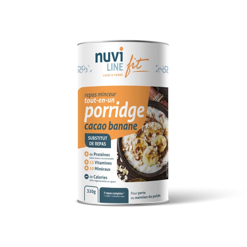 Porridge chocolat banane substitut de repas minceur complet I Nuviline