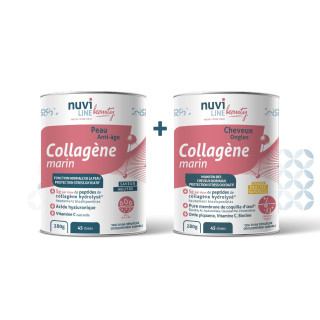 Pack Duo - Beauté naturelle-Peau-Cheveux-Ongles - Collagène peau anti-âge + Collagène Cheveux ongles Pack Duo - Beauté naturelle-Peau-Cheveux-Ongles - Collagène peau anti-âge + Collagène Cheveux ongles