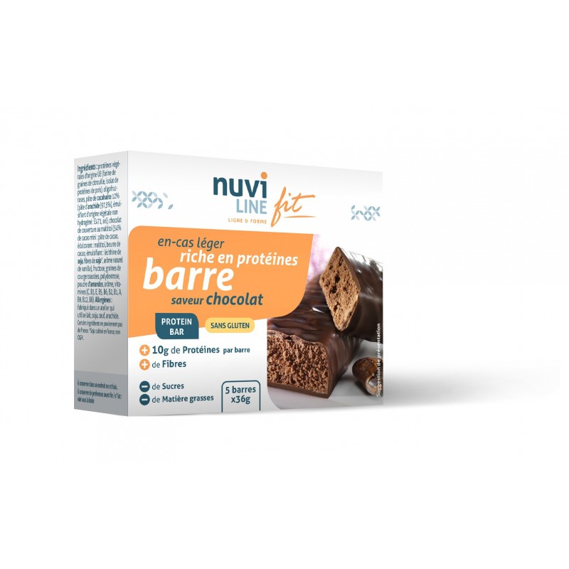 Barre chocolat riche en protéines - protein bar - sans gluten I Nuviline