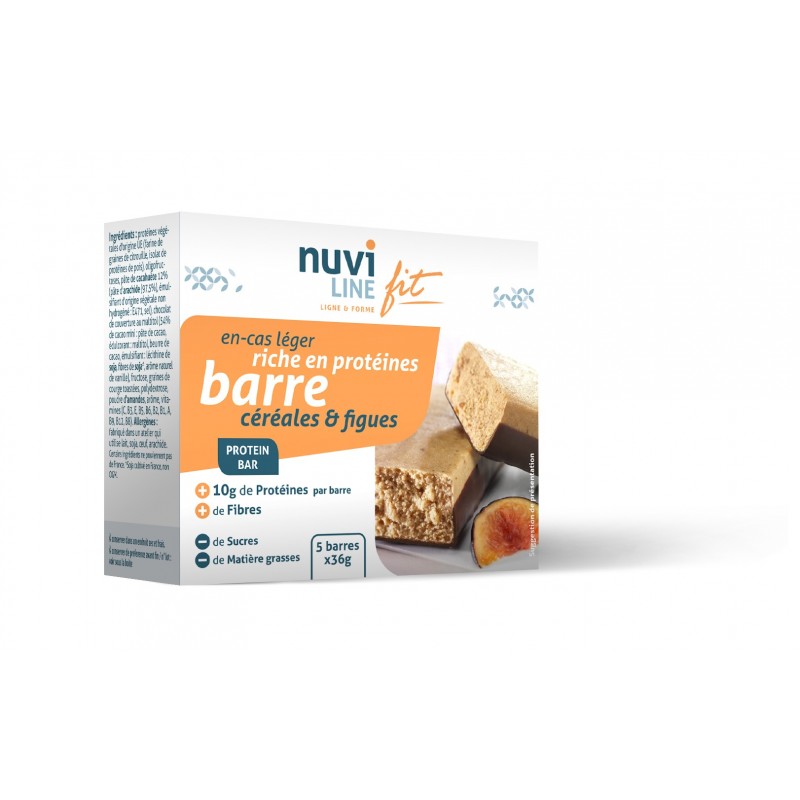 Barre céréales et figues riche en protéines - protein bar I Nuviline