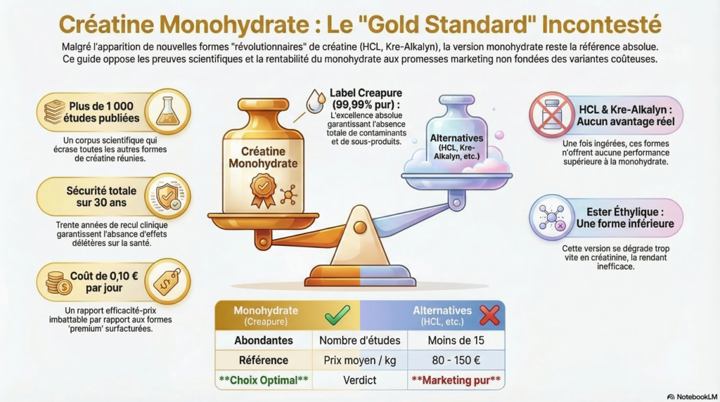 Pourquoi la créatine monohydrate est-elle la meilleure ?