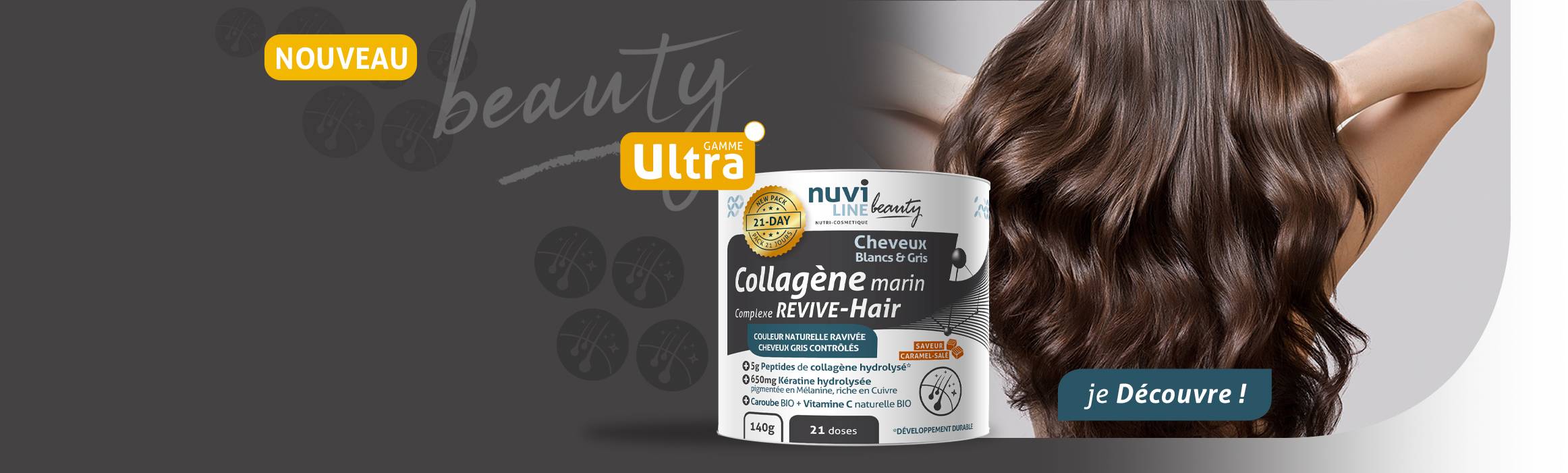 collagene cheveux gris blancs peptides kératine hydrolysée